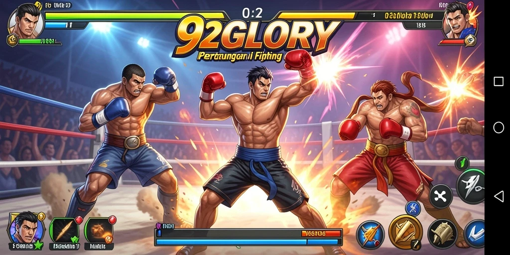 Screenshot permainan 92GLORY menampilkan pertarungan seru dan aksi mendebarkan.