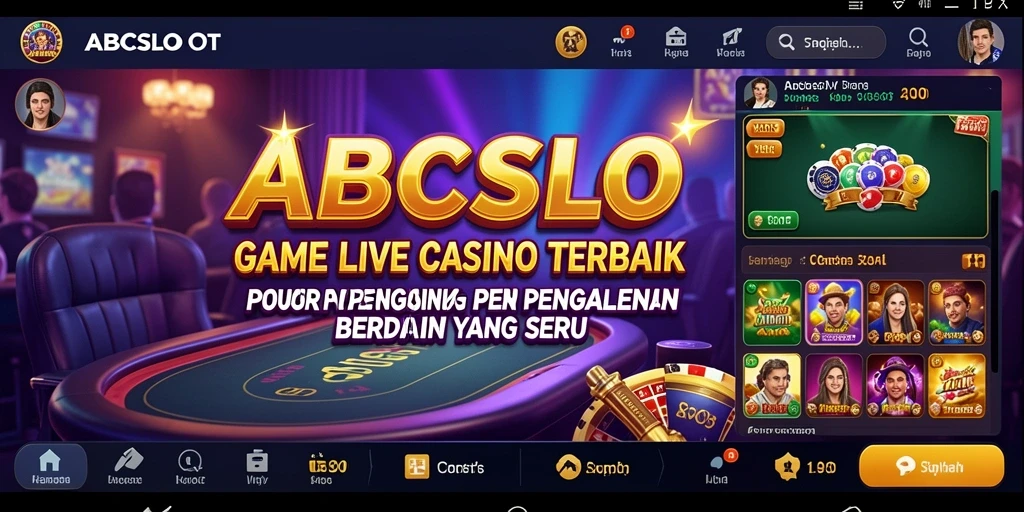 Screenshot ABCSLOT menampilkan dealer langsung dan gameplay seru.