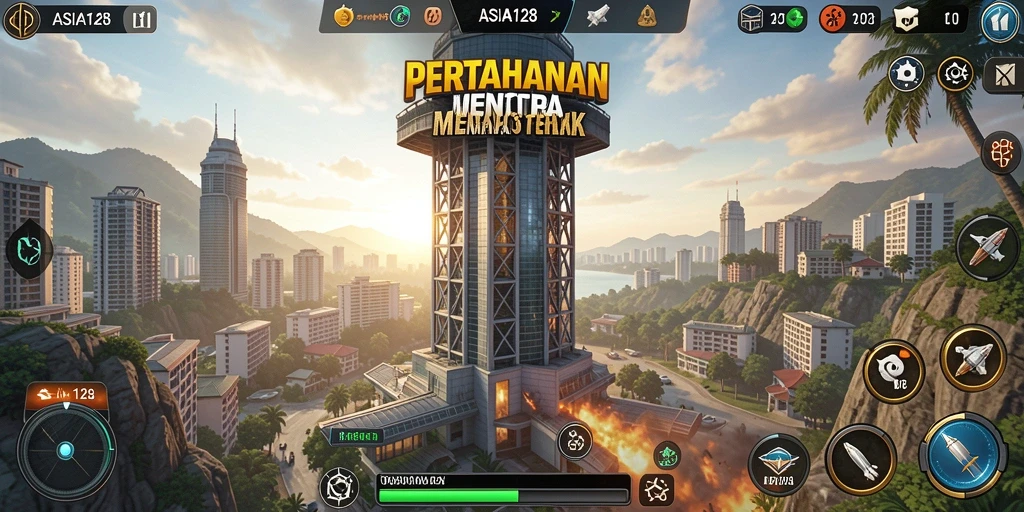 Tampilan gameplay menara pertahanan yang menegangkan dan strategis.