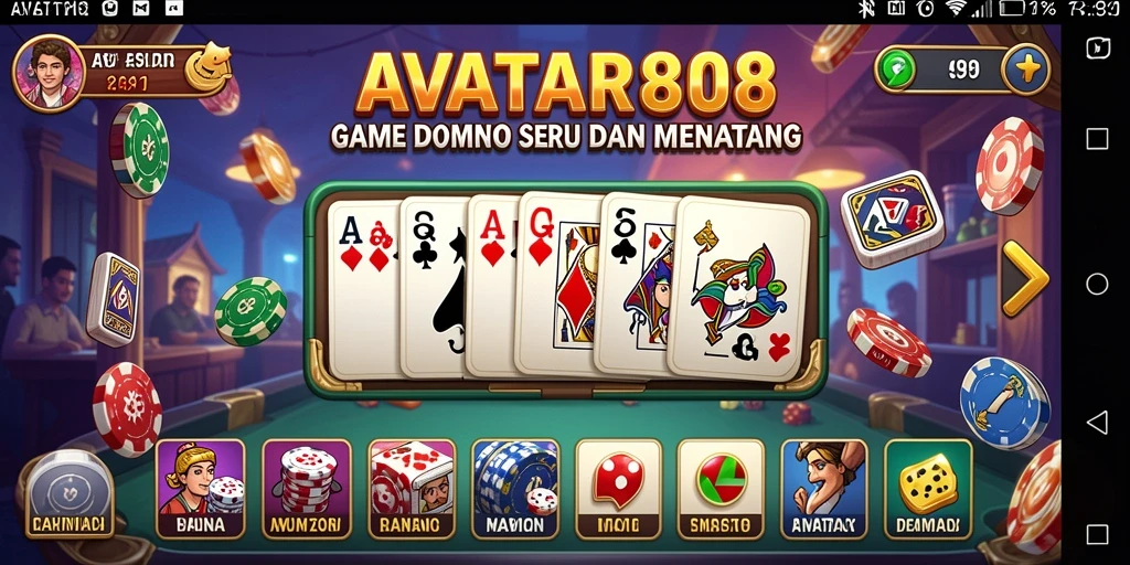 Tampilan gameplay Domino yang menarik di AVATAR808.