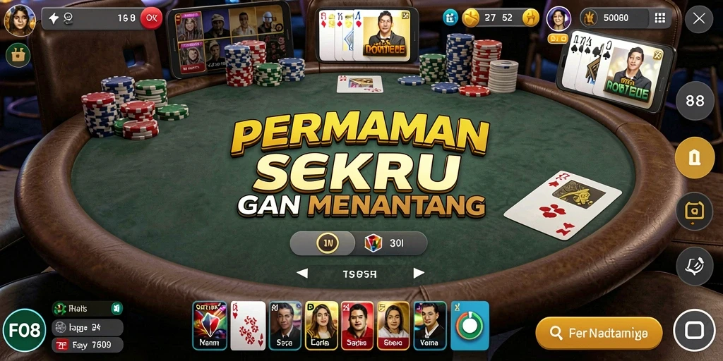 Tampilan menarik dari gameplay poker yang seru.