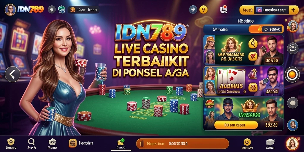 Tangkapan layar gameplay Live Casino IDN789 dengan dealer langsung.