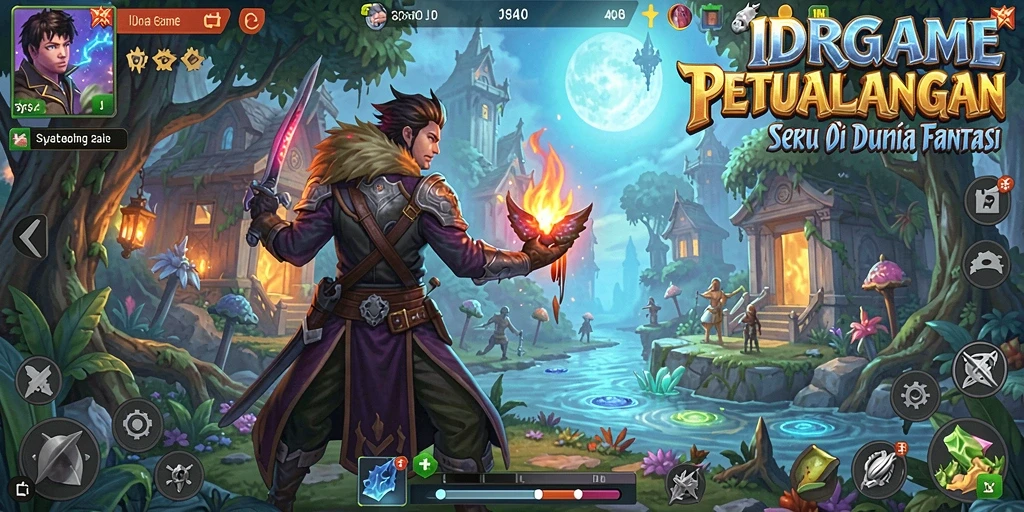 Screenshot gameplay IDRGAME yang menampilkan pertempuran epik dalam dunia fantasi.