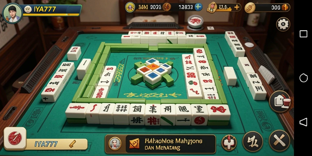 Tampilan gameplay Mahjong yang menarik dan penuh warna di IYA777.