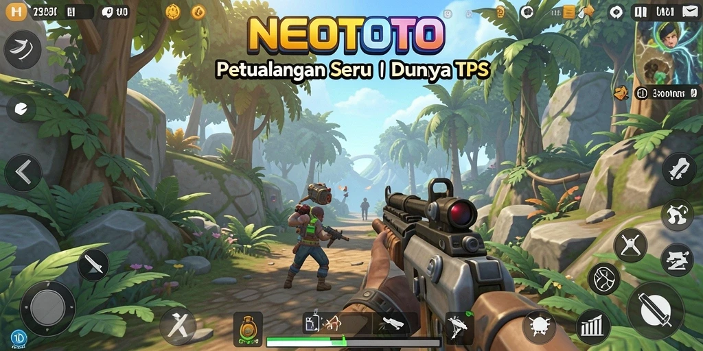 Tampilan permainan NEOTOTO yang penuh aksi dan strategi TPS.