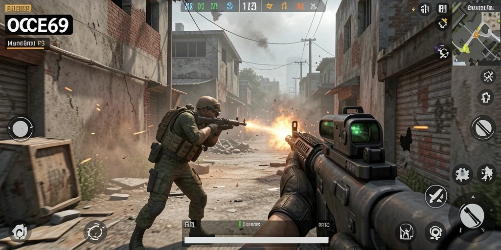 Gameplay menegangkan OCE69 dengan aksi tembak-menembak yang intens.