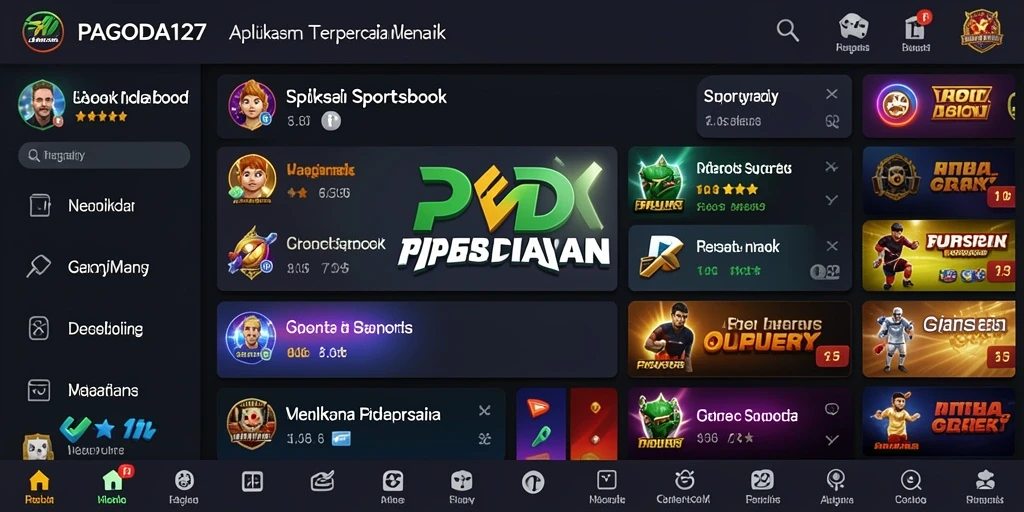 Tampilan utama aplikasi PAGODA127 dengan fitur taruhan olahraga.
