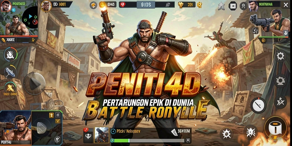 Tampilan dinamis gameplay Battle Royale di PENITI4D.