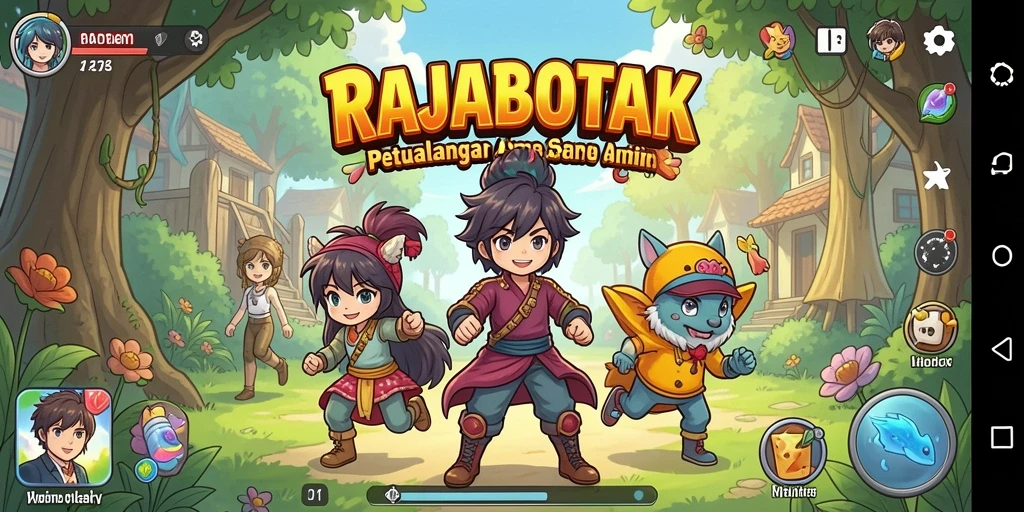 Tampilan gameplay RAJABOTAK yang menarik dan penuh warna.
