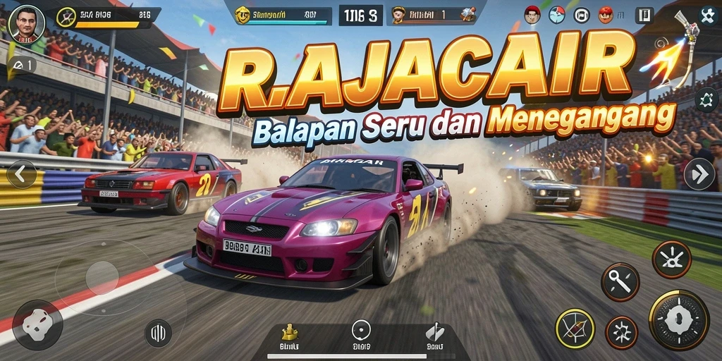 Gameplay RAJACAIR yang mendebarkan dan penuh aksi saat balapan.