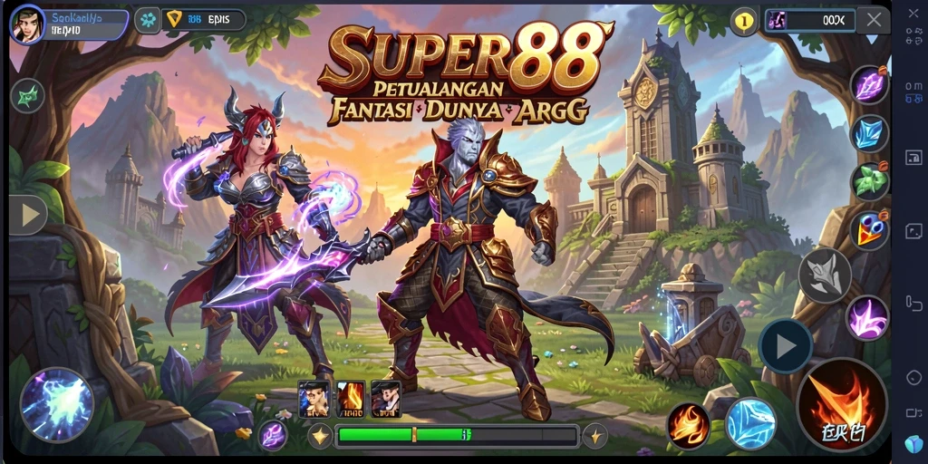 Tampilan aksi seru dalam gameplay SUPER88 yang mengasyikkan.