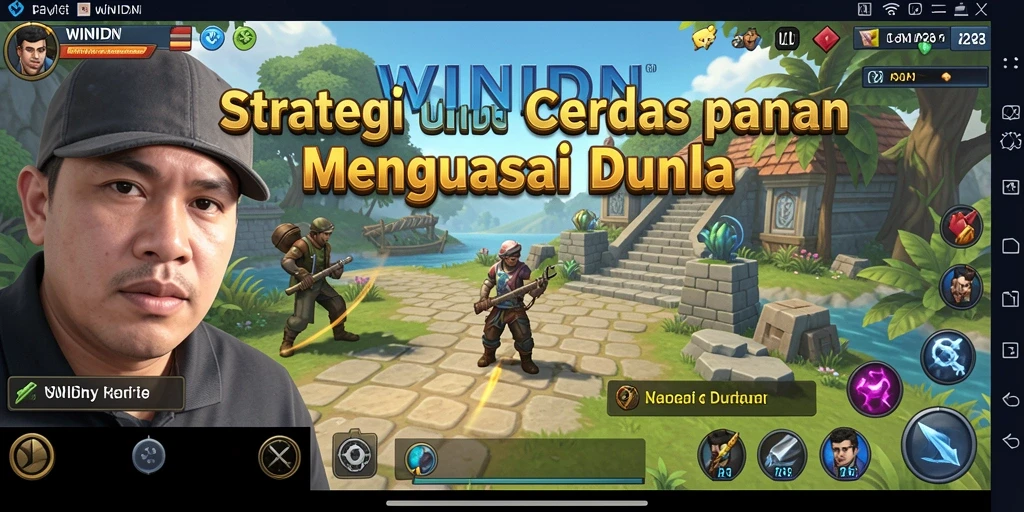 Screenshot gameplay WINIDN menampilkan pertempuran strategi yang intens.